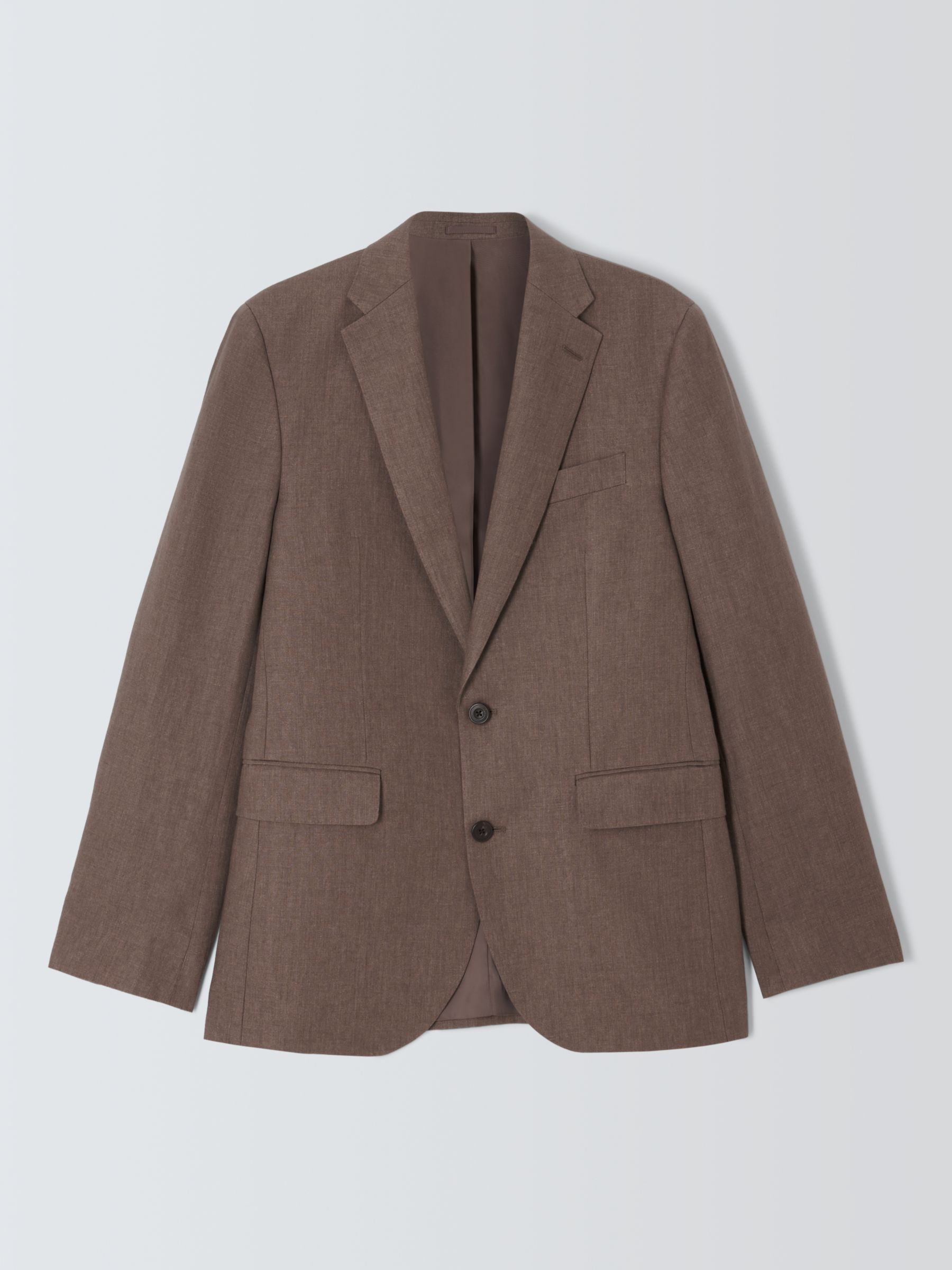 John Lewis Cambridge Linen Single Breasted Regular Fit Suit Jacket, Brown, 36R
