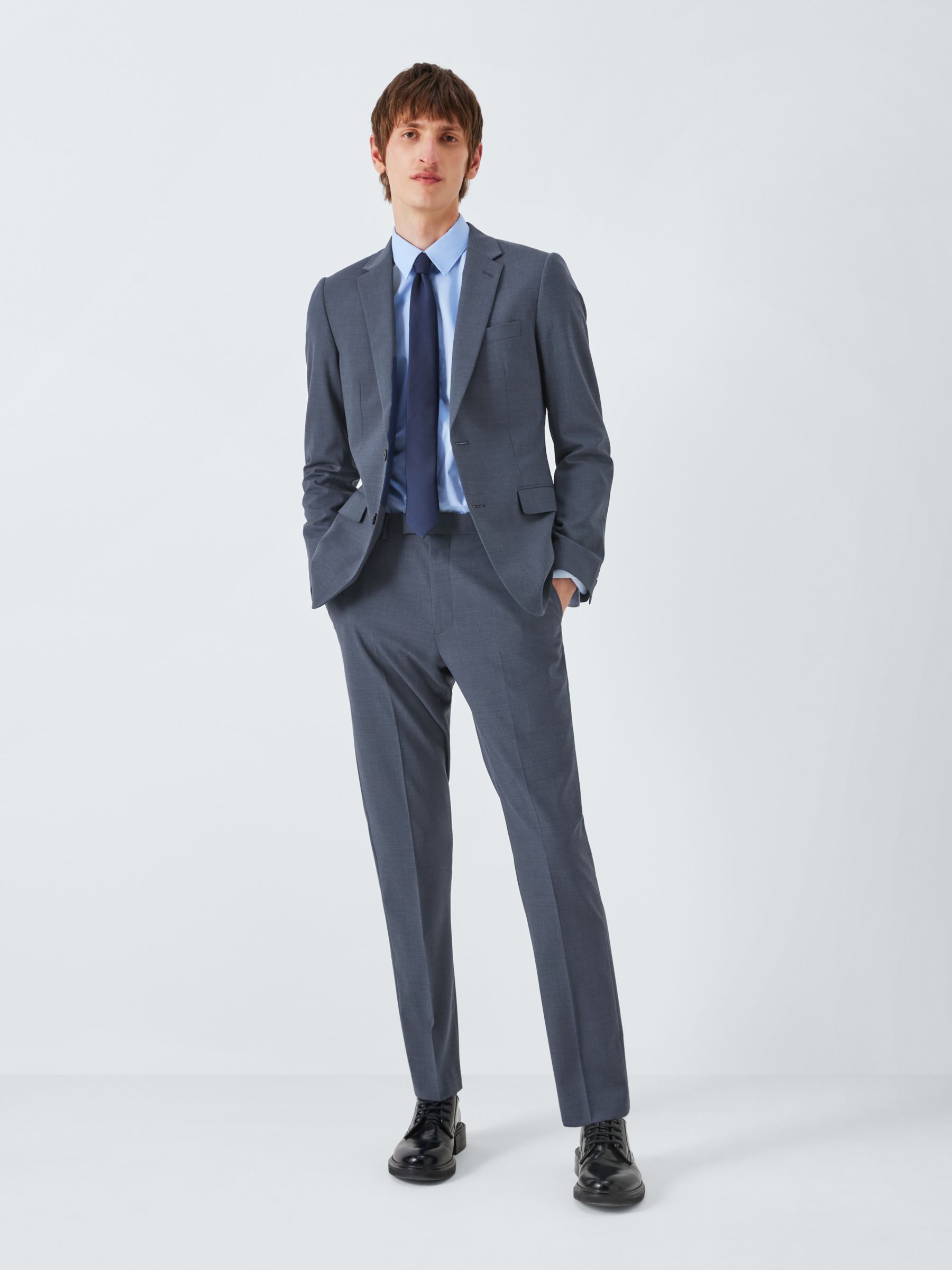 Kin Leo Wool Blend Slim Fit Trousers, Airforce Blue, 36S