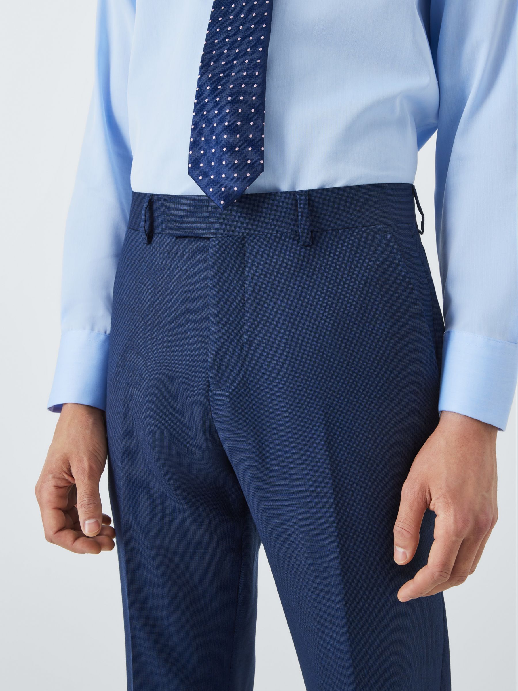 John Lewis Clarendon Wool Regular Suit Trousers, Royal Blue, 40R