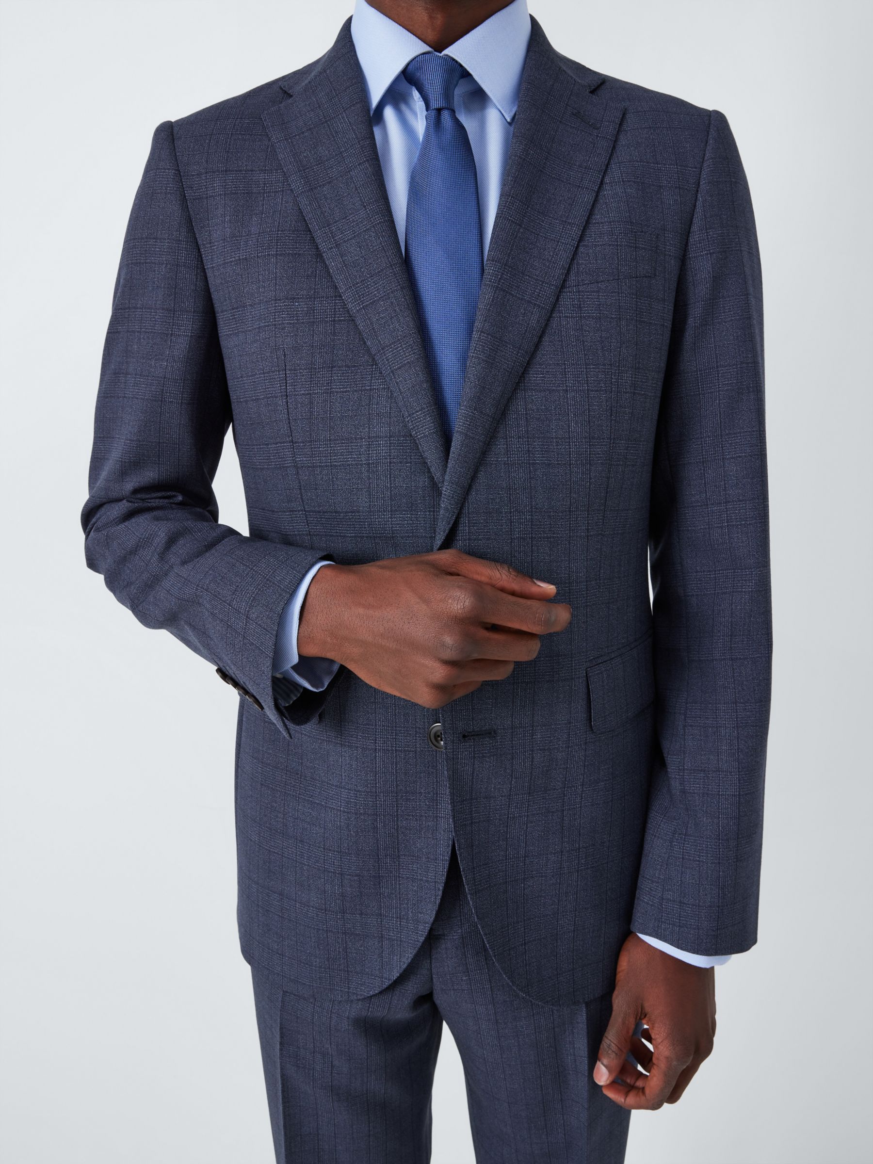 Buy John Lewis Culford Regular Fit Check Wool Suit Jacket, Navy Online at johnlewis.com