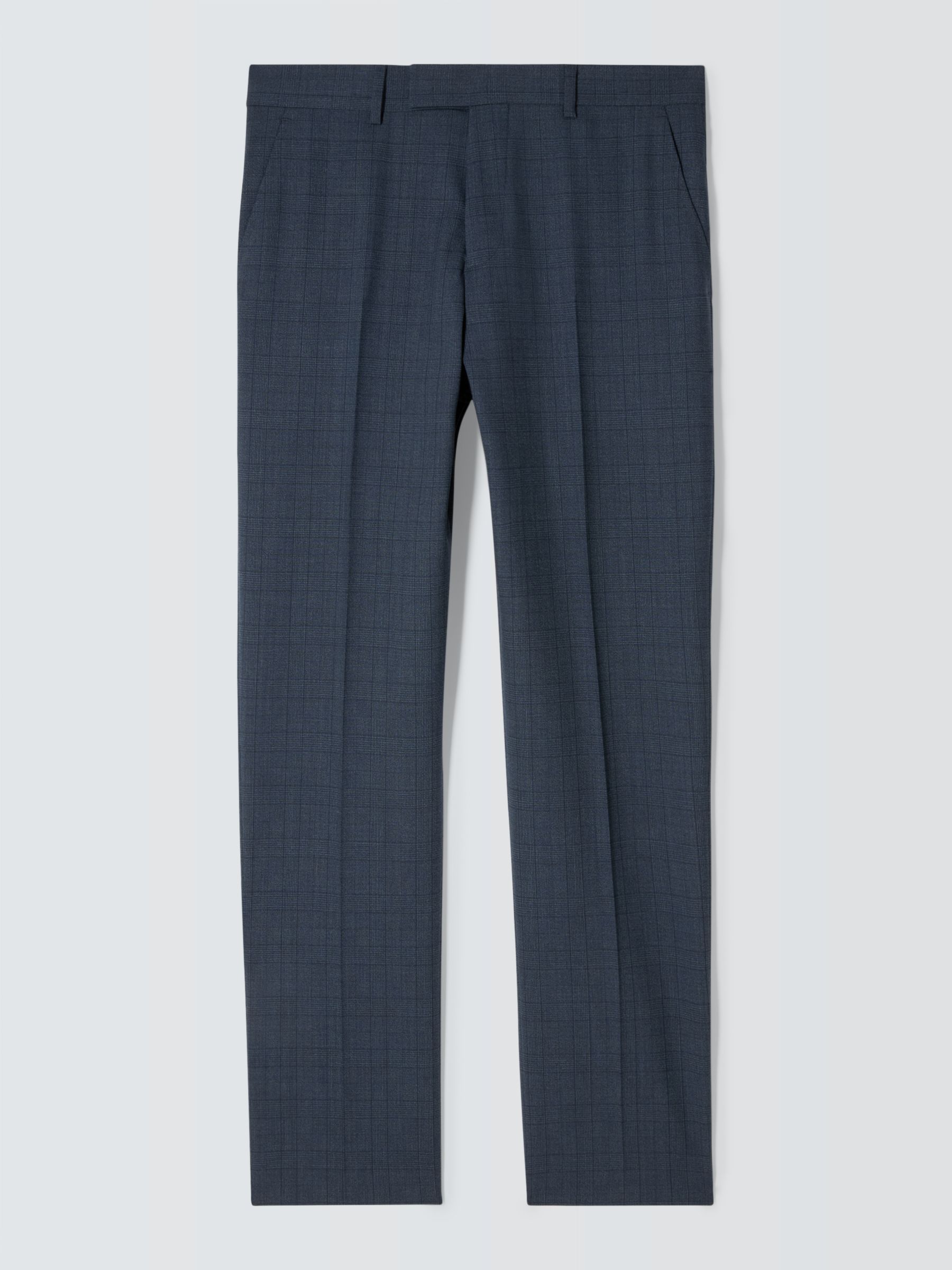 John Lewis Culford Regular Fit Check Wool Suit Trousers, Navy, 34S