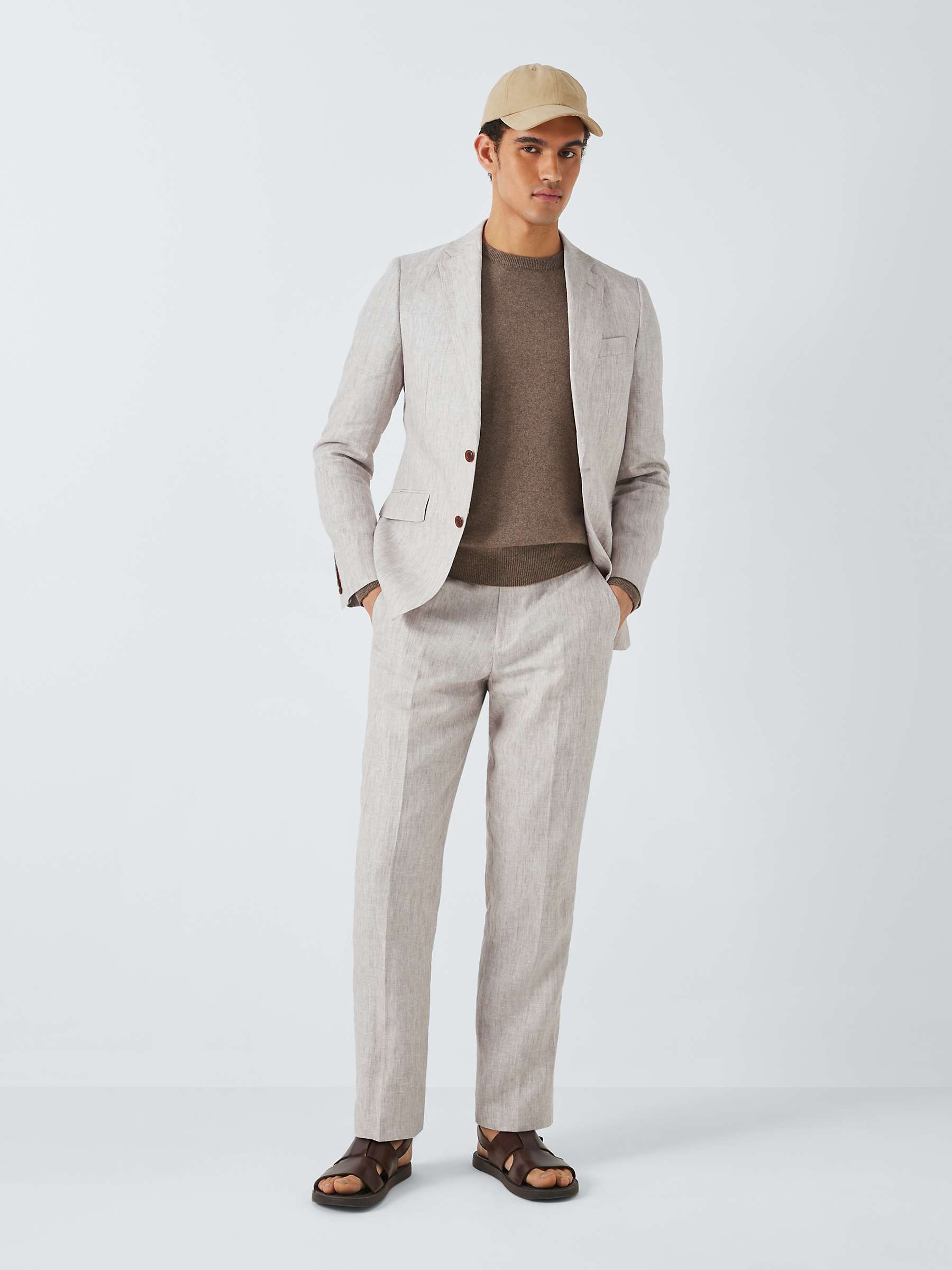 Buy John Lewis Cambridge Linen Single Breasted Regular Fit Suit Jacket, Stone Online at johnlewis.com