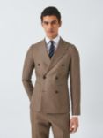John Lewis Cambridge Tailored Fit Double Breasted Suit Jacket, Brown