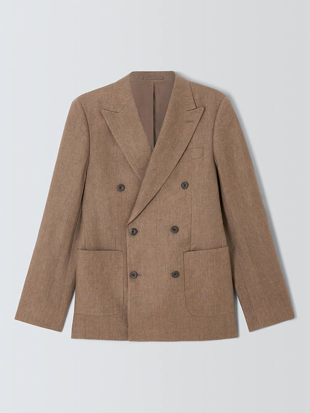 John Lewis Cambridge Regular Fit Double Breasted Suit Jacket, Brown