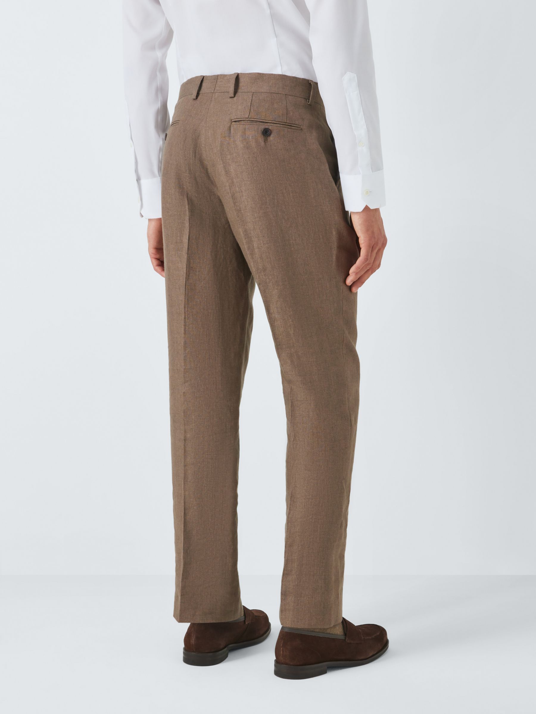 Buy John Lewis Cambridge Linen Regular Fit Trousers, Brown Online at johnlewis.com