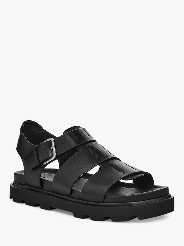 UGG Capitelle Leather Buckle Strap Sandals, Black