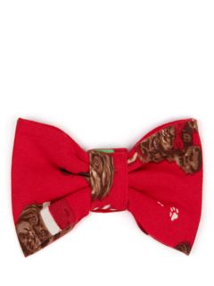 Chelsea Peers Christmas Cockapoo Print Dog Bow Tie, Red, One Size
