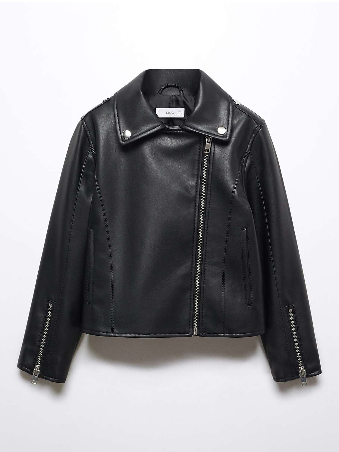 Buy Mango Kids' Galia Faux Leather Jacket, Black Online at johnlewis.com