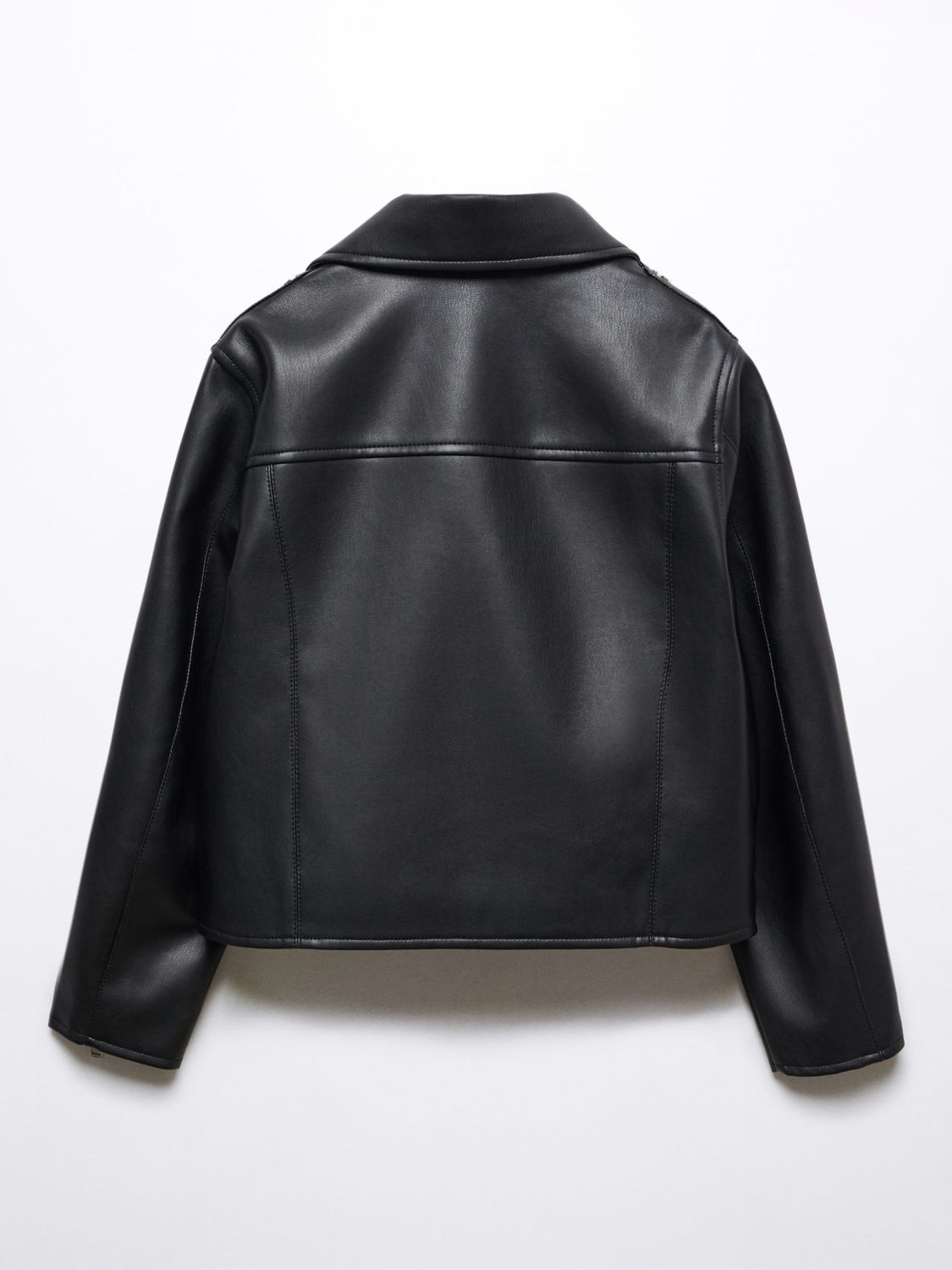Buy Mango Kids' Galia Faux Leather Jacket, Black Online at johnlewis.com
