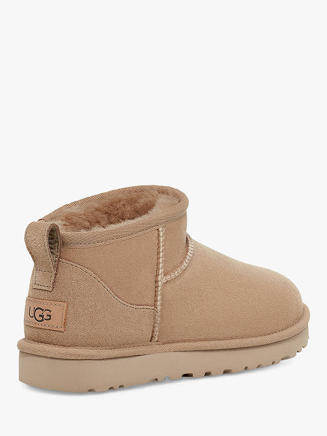 UGG Classic Ultra Mini Sheepskin and Suede Ankle Boots, Sand
