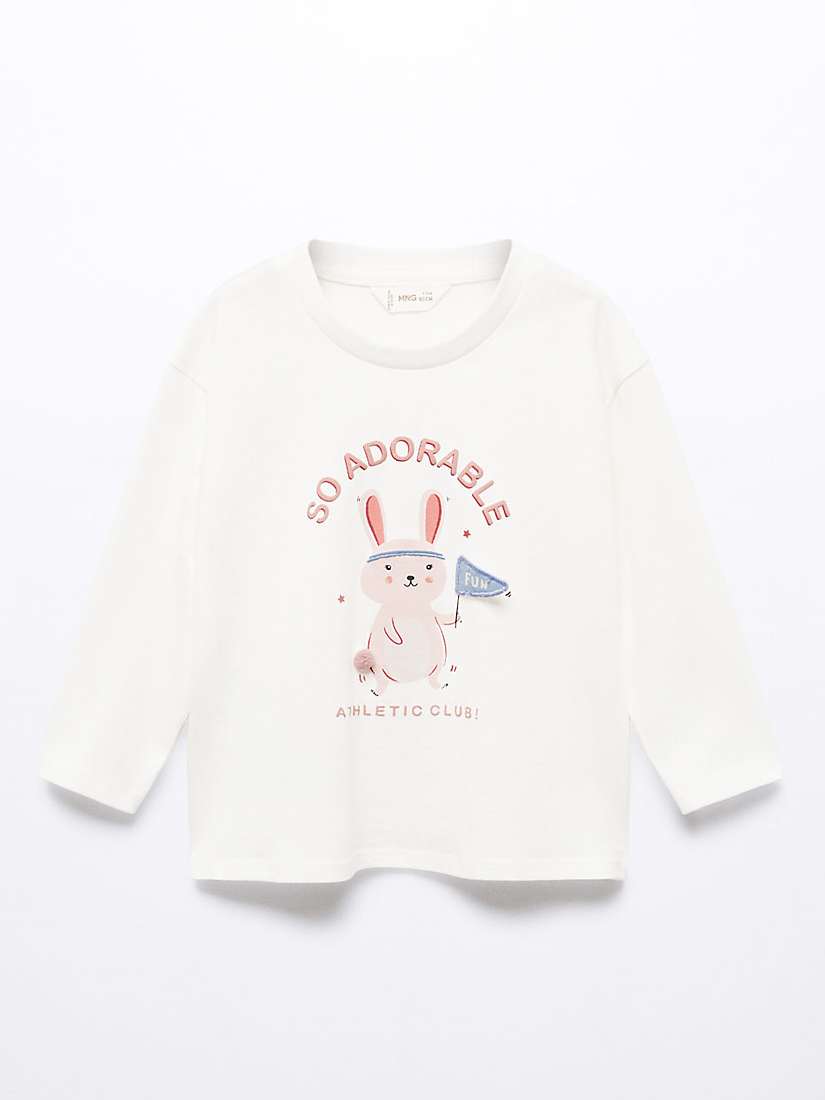Buy Mango Baby Adorable Long Sleeve T-Shirt, Natural White Online at johnlewis.com