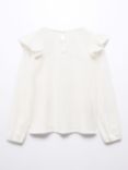 Mango Kids' Linda Long Sleeve Ruffle T-Shirt, Natural White