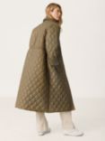 Part Two Elisa Longline Quilted Coat, Dusky Green