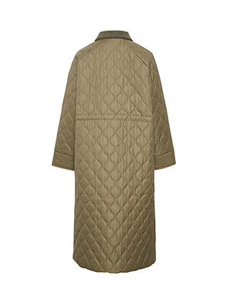 Part Two Elisa Longline Quilted Coat, Dusky Green