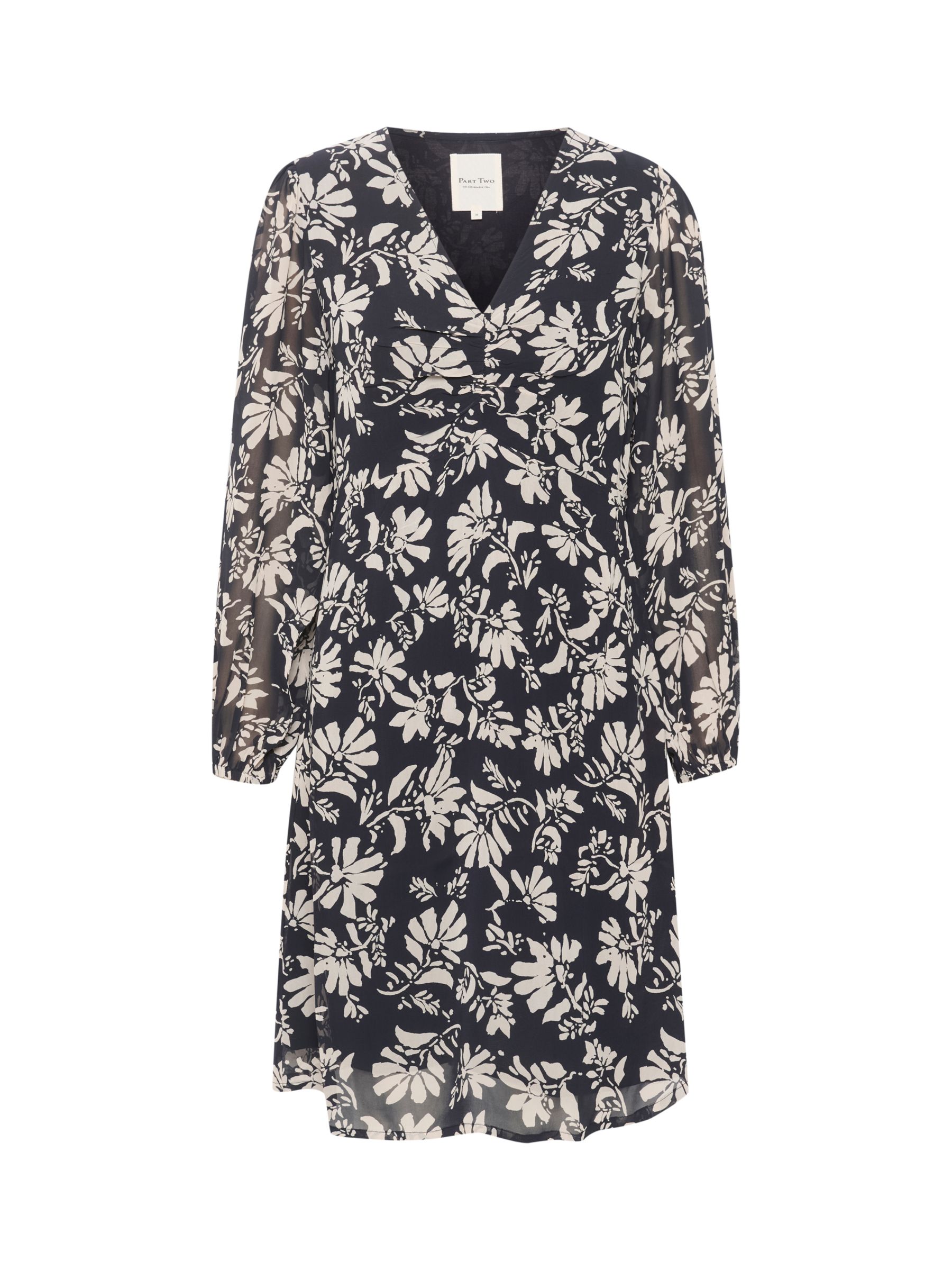 Buy Part Two Fionia Floral Chiffon Dress, Dark Navy Online at johnlewis.com