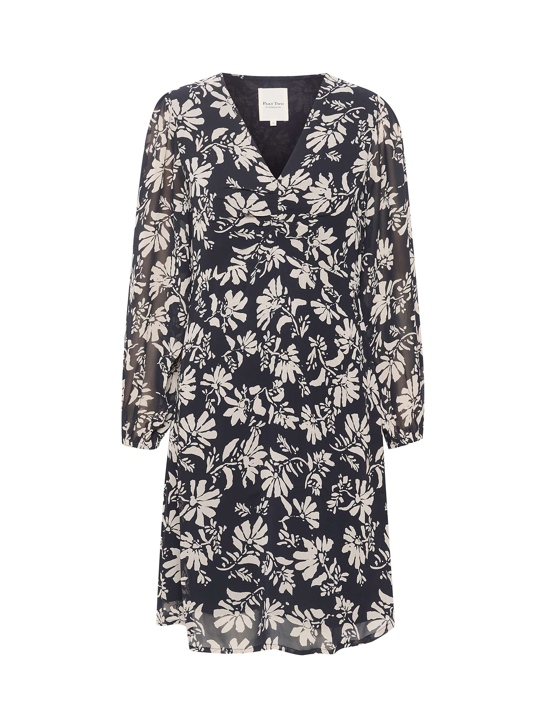 Buy Part Two Fionia Floral Chiffon Dress, Dark Navy Online at johnlewis.com