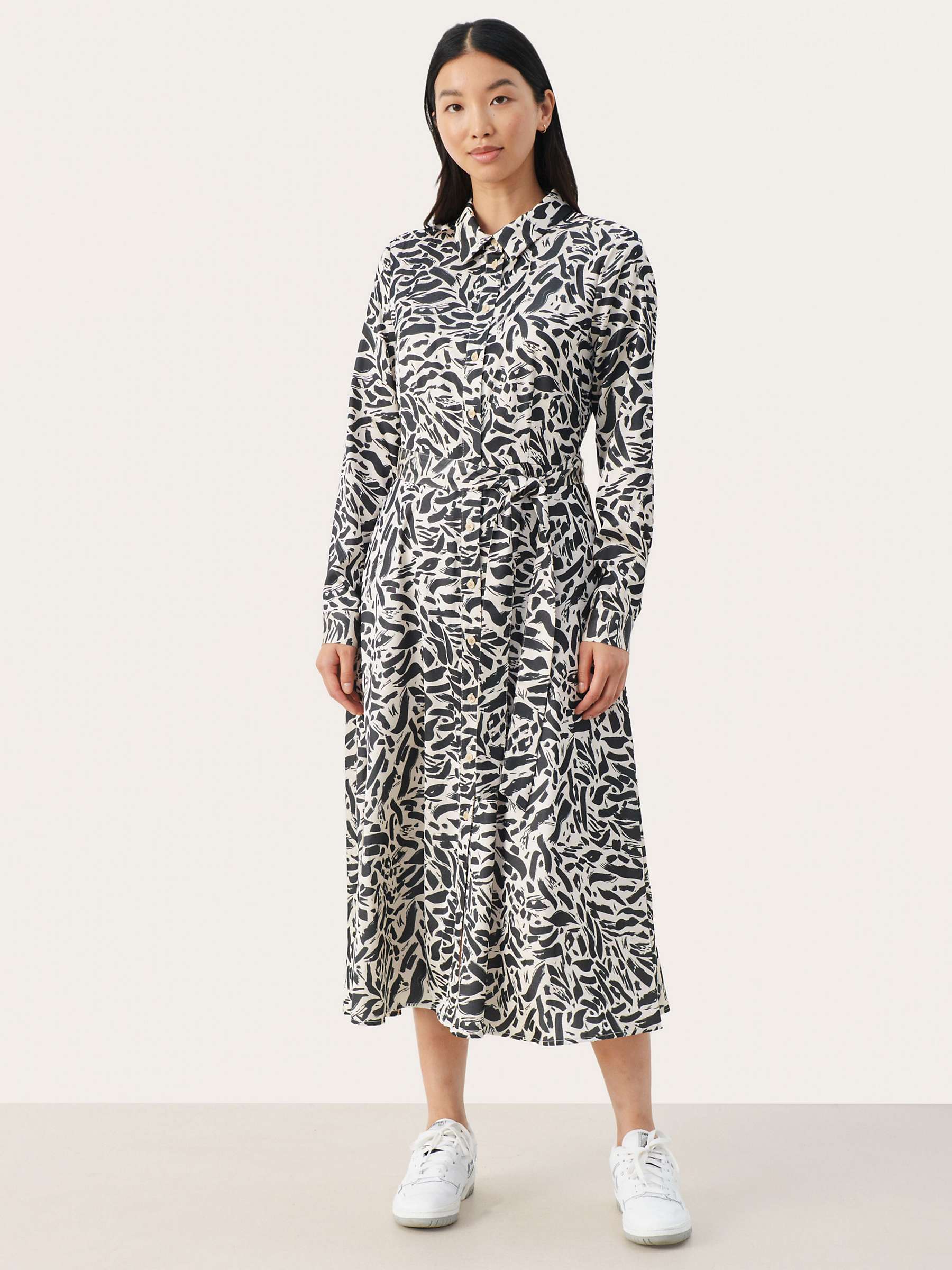 Buy Part Two Shelby Stroke Print Dress, Whitecap Grey Online at johnlewis.com