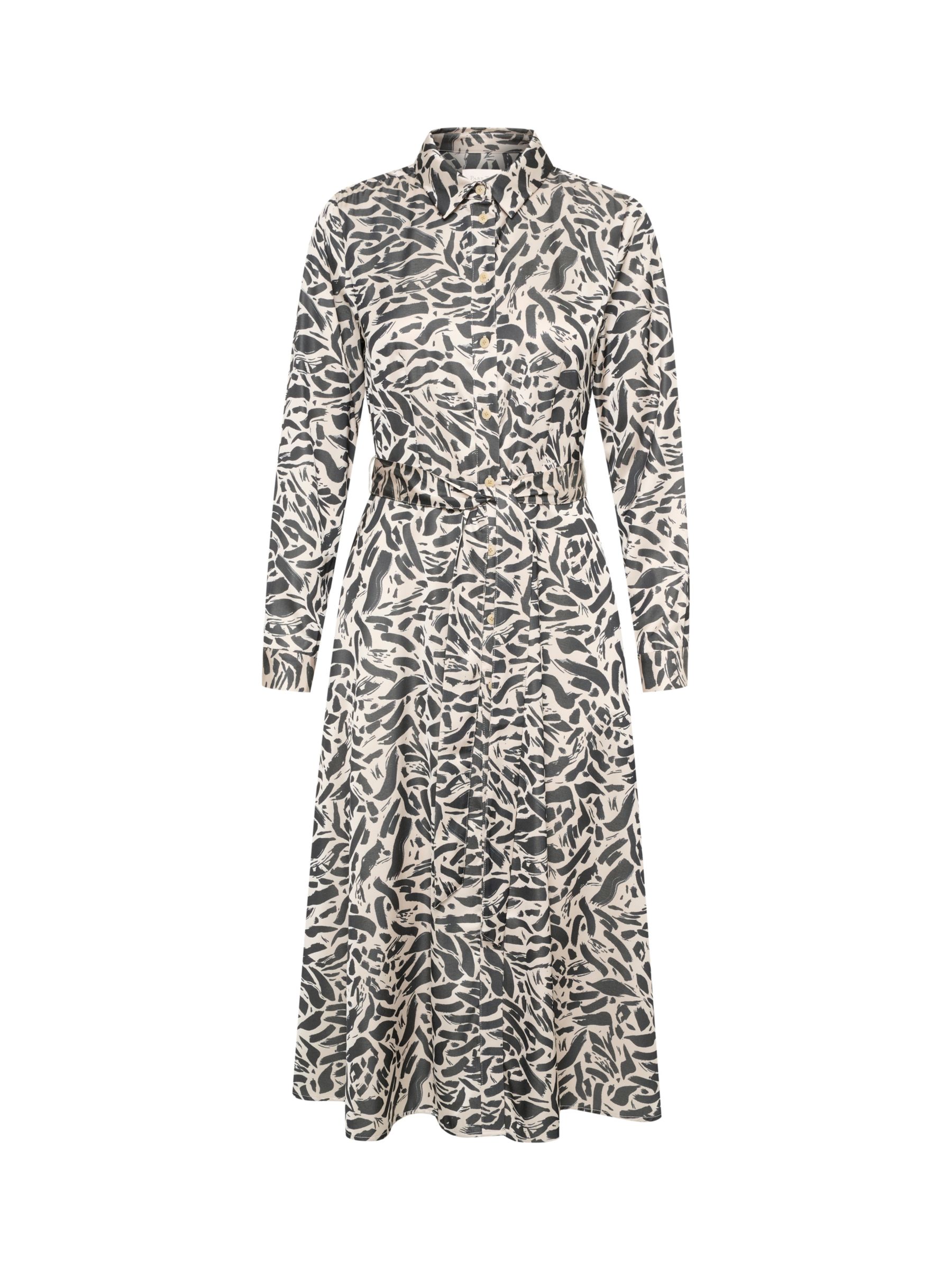 Part Two Shelby Stroke Print Dress, Whitecap Grey at John Lewis & Partners