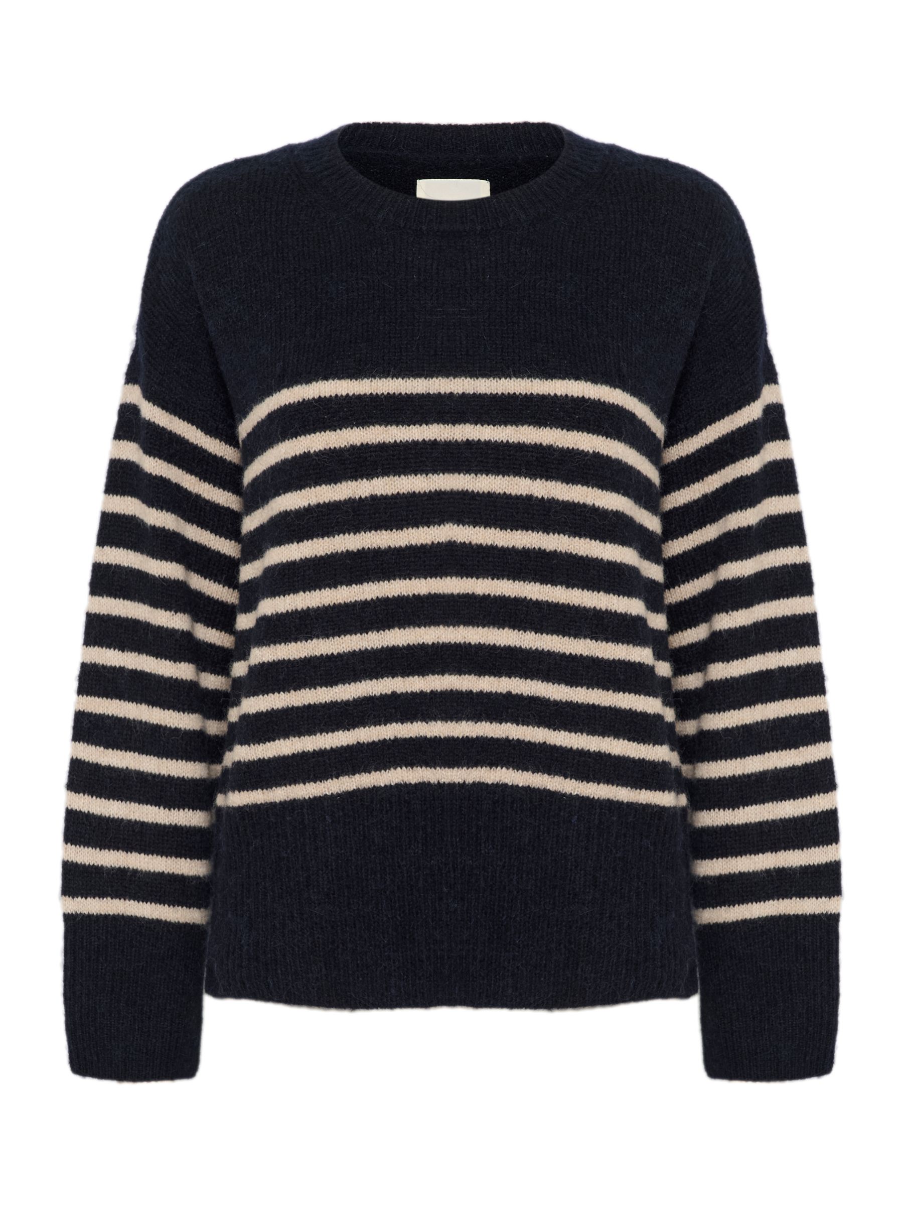 Part Two Finnley Stripe Wool Blend Jumper, Dark Navy