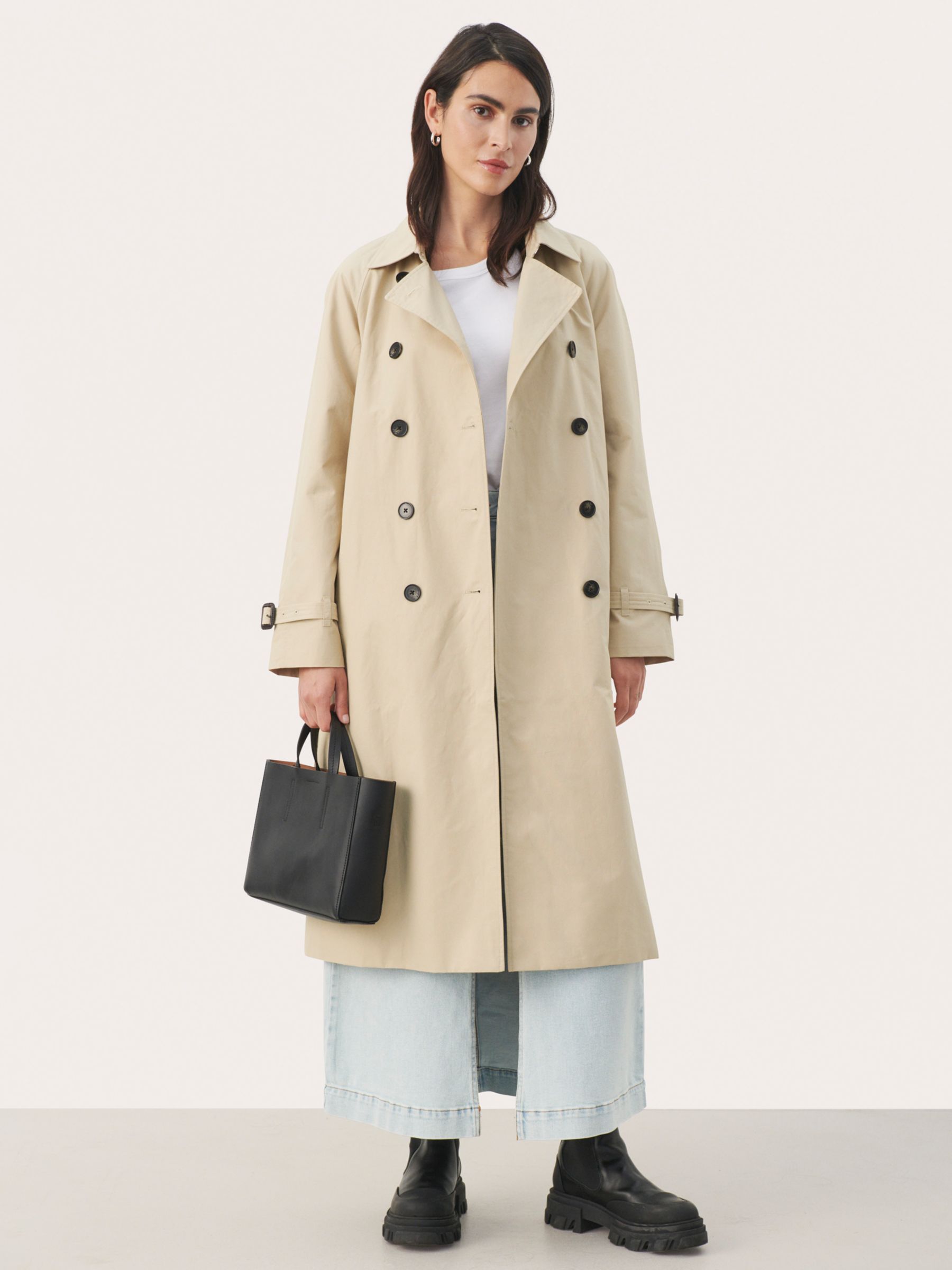 Part Two Hadia Double Breasted Trench Coat, Fields Of Rye at John Lewis ...