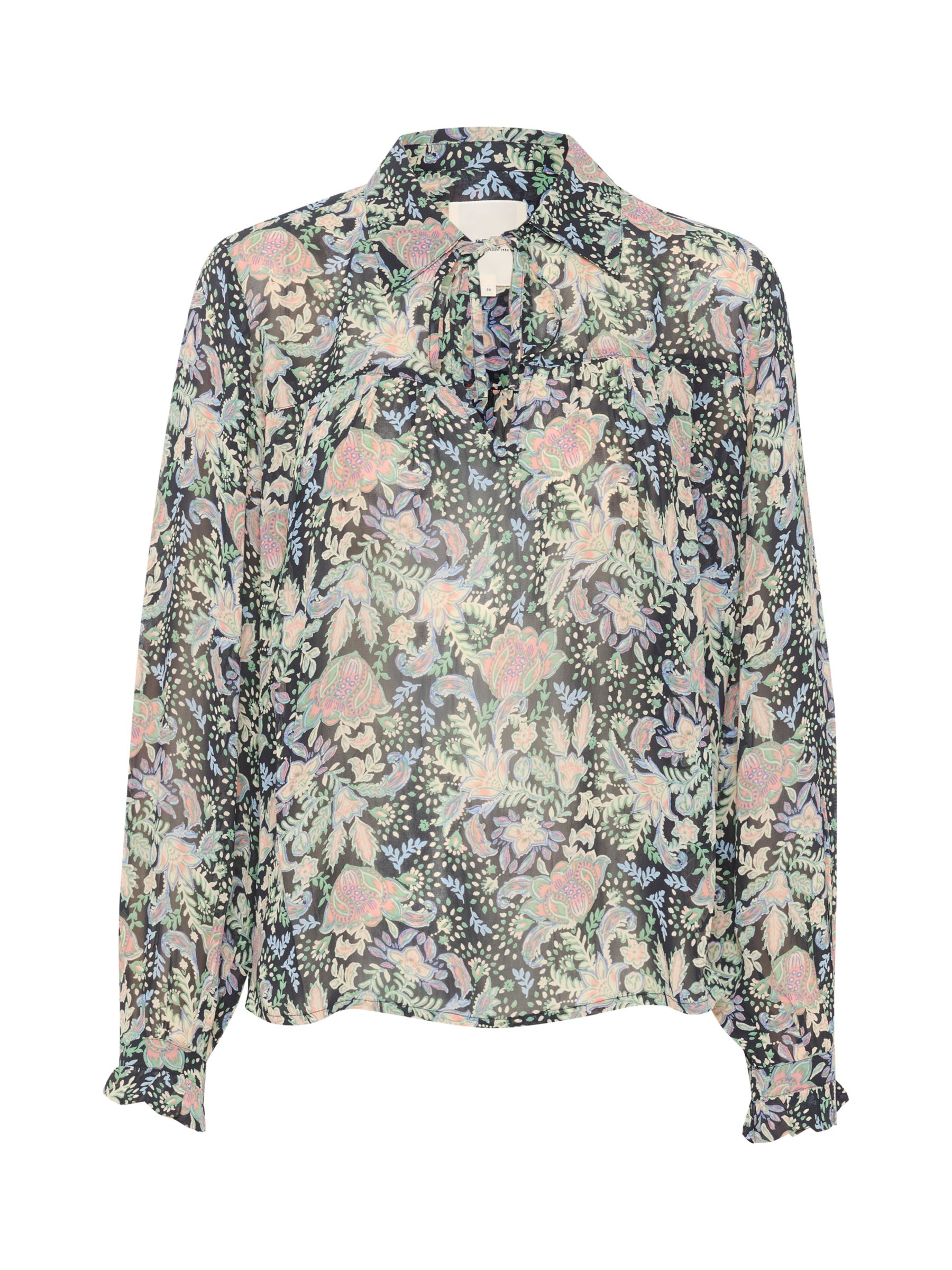 Part Two Faya Floral Chiffon Blouse, Dark Navy at John Lewis & Partners