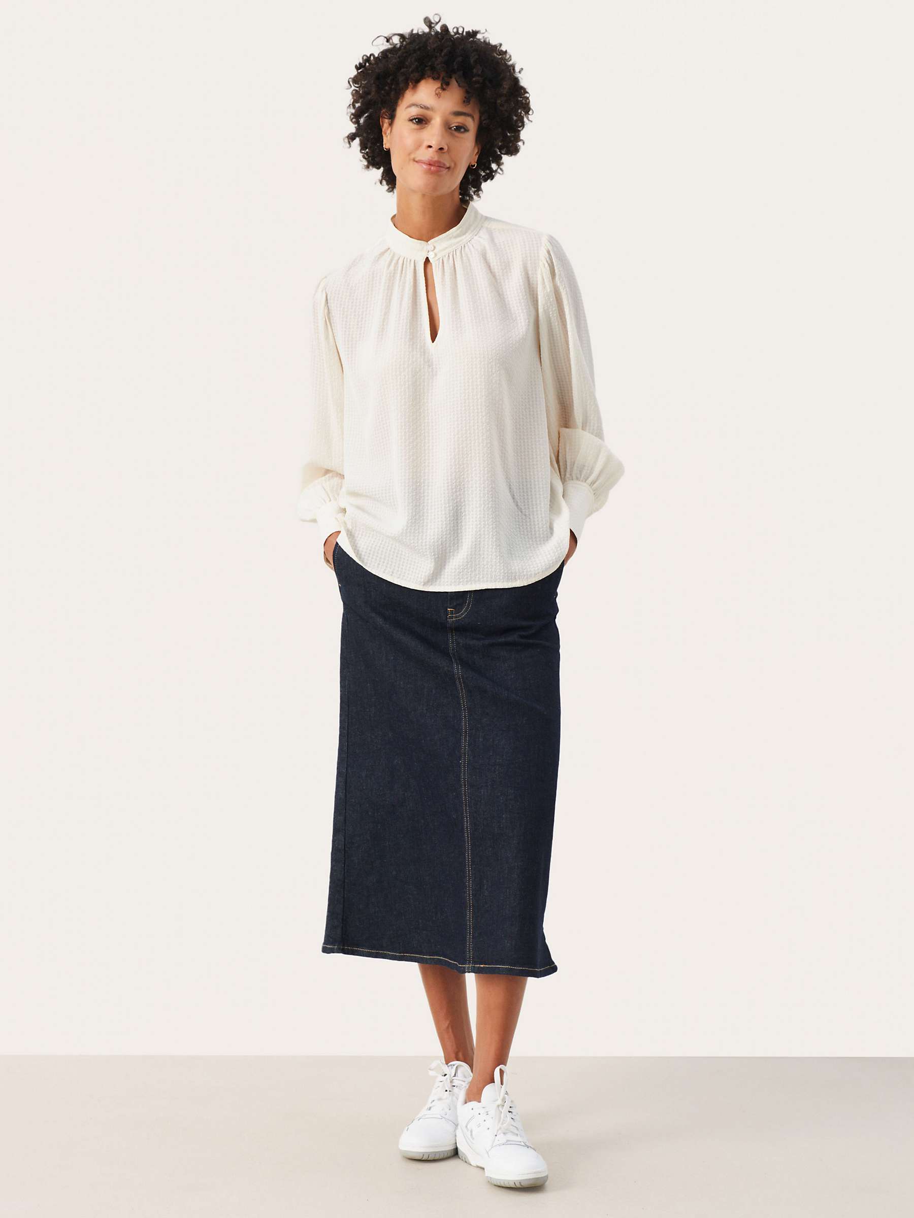 Buy Part Two Fricka Keyhole Blouse, White Alyssum Online at johnlewis.com