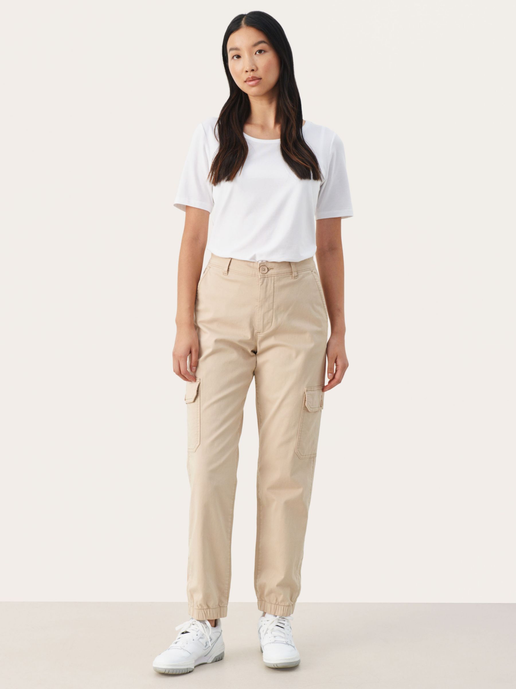 Part Two Sevens Cargo Trousers, White Pepper, 10