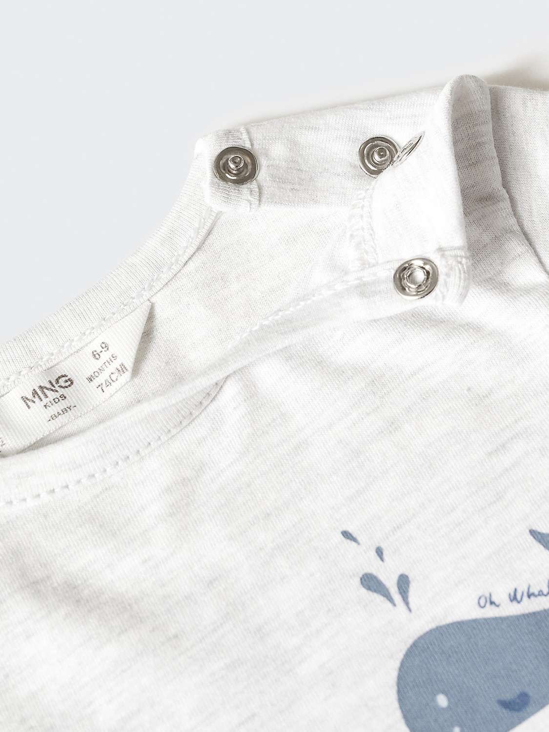 Buy Mango Baby Ocean Long Sleeve T-Shirt, Light Pastel Grey Online at johnlewis.com