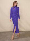 Ro&Zo Allegra Purple Crepe Midi Dress, Purple, Purple
