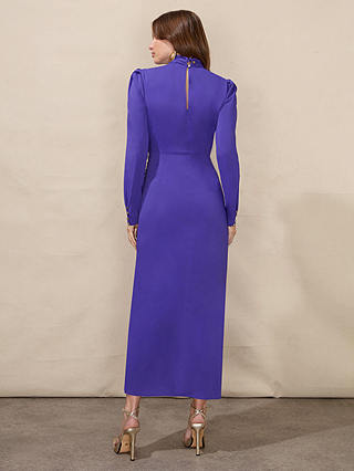 Ro&Zo Allegra Purple Crepe Midi Dress, Purple