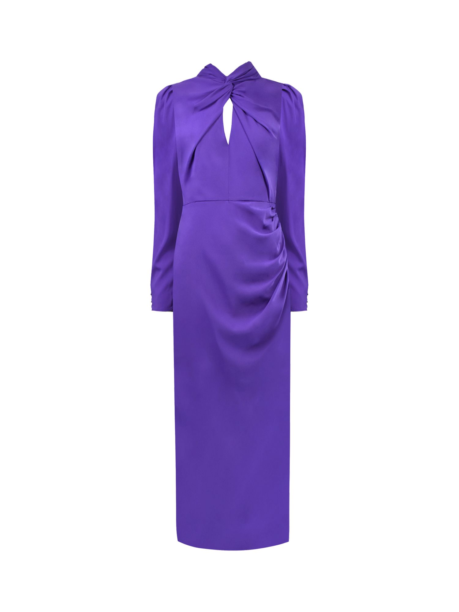 Ro&Zo Allegra Purple Crepe Midi Dress, Purple at John Lewis & Partners