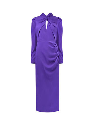 Ro&Zo Allegra Purple Crepe Midi Dress, Purple
