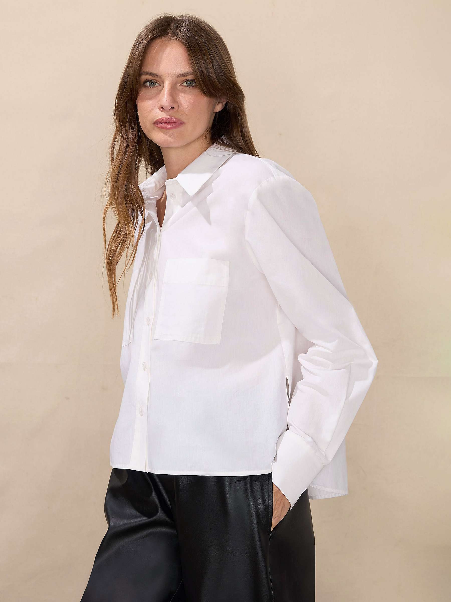 Buy Ro&Zo Cotton Pocket Detail Shirt, White Online at johnlewis.com