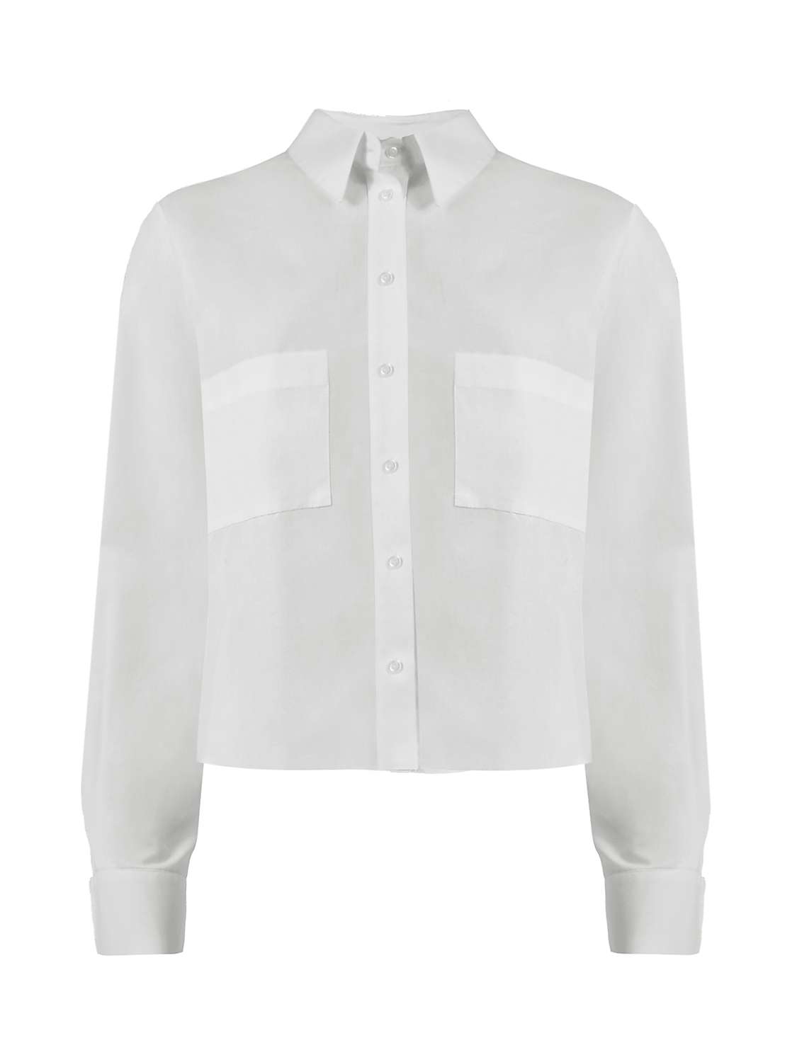 Ro&Zo Cotton Pocket Detail Shirt, White at John Lewis & Partners