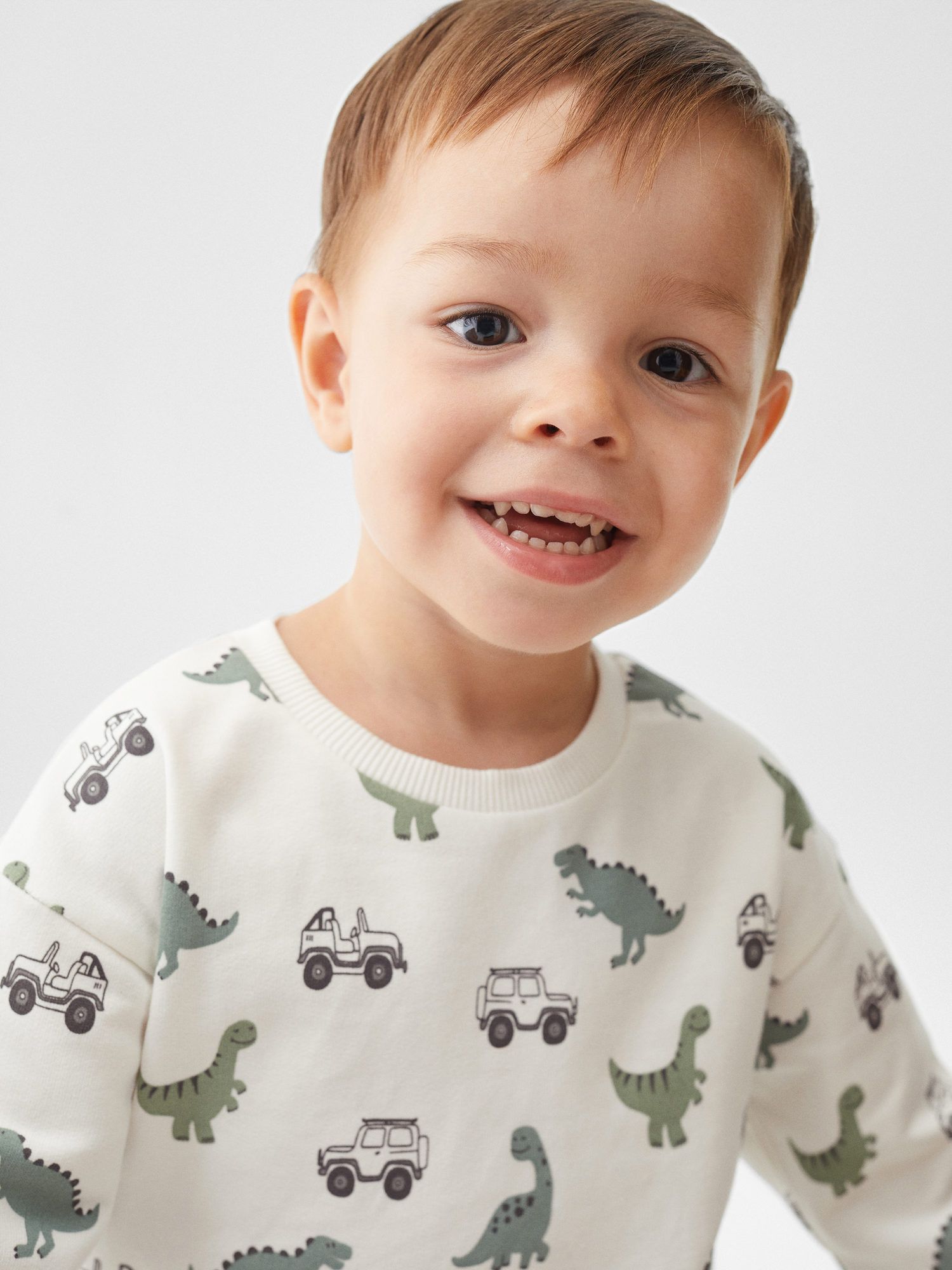 Buy Mango Baby Dino Print Sweatshirt, Natural White Online at johnlewis.com