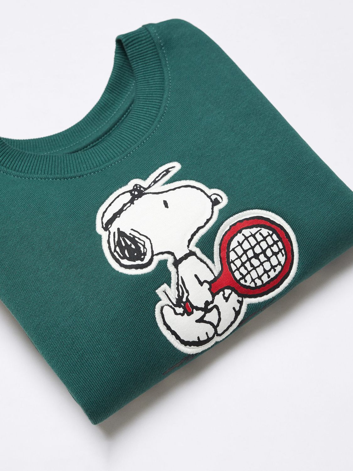 Buy Mango Baby Snoopy Tennis Sweatshirt, Dark Green Online at johnlewis.com