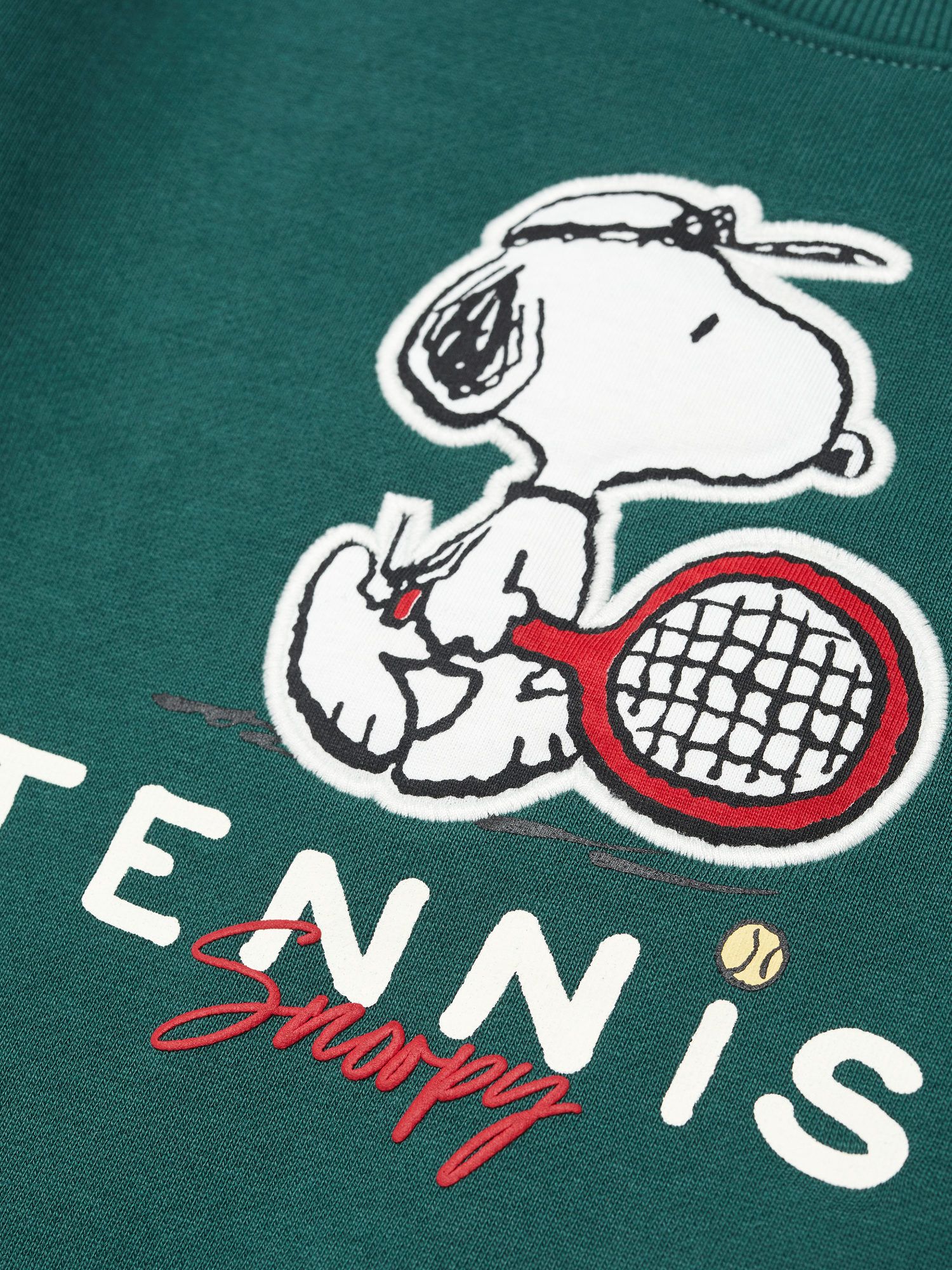 Buy Mango Baby Snoopy Tennis Sweatshirt, Dark Green Online at johnlewis.com