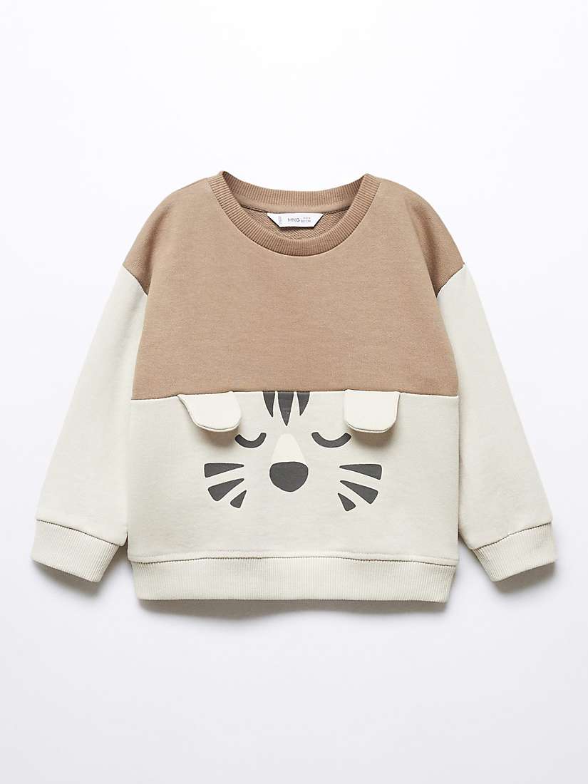Buy Mango Baby Cartoon Animal Sweatshirt, Light Pastel Brown Online at johnlewis.com