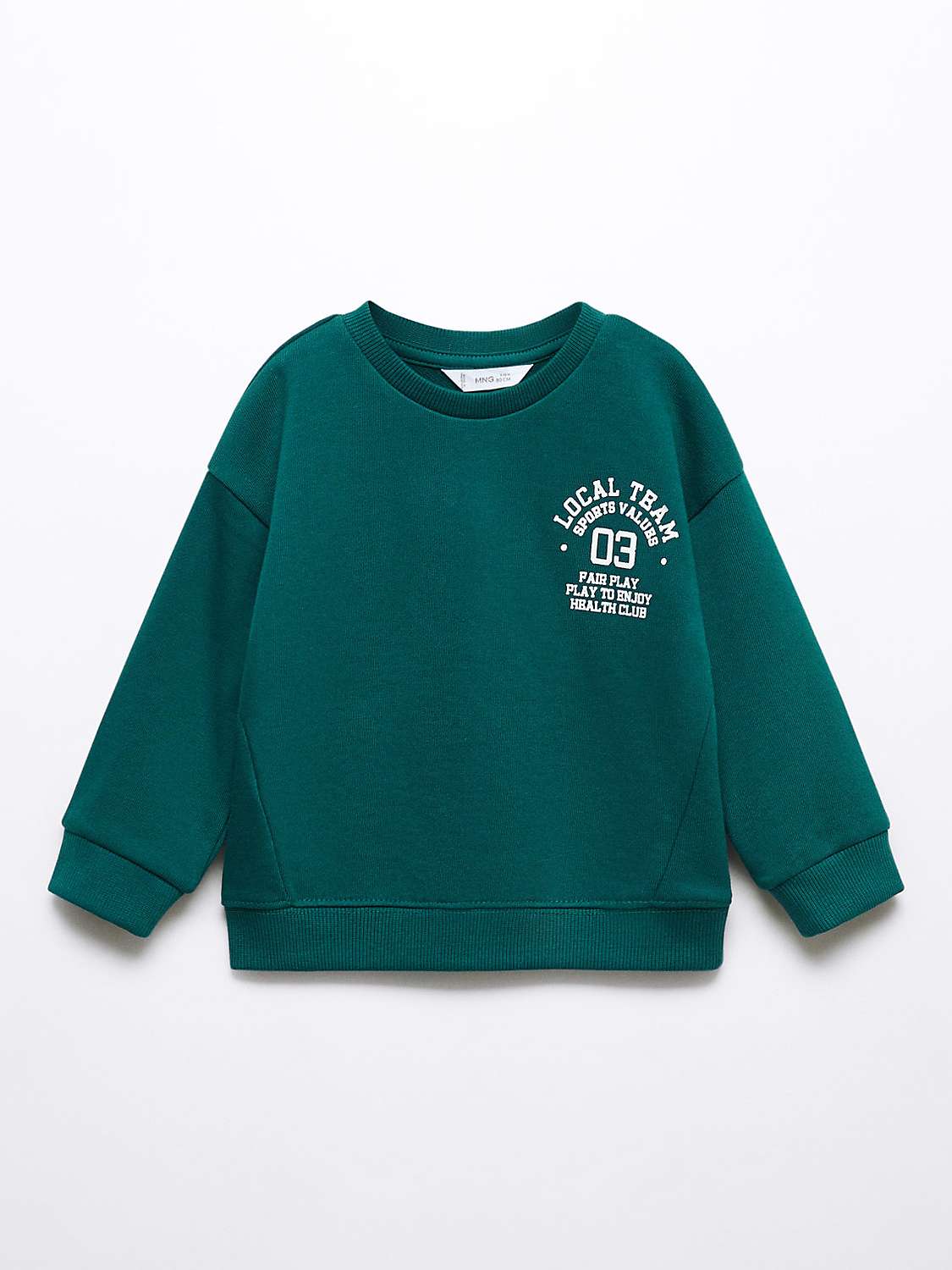 Buy Mango Baby Team Print Sweatshirt, Dark Green Online at johnlewis.com