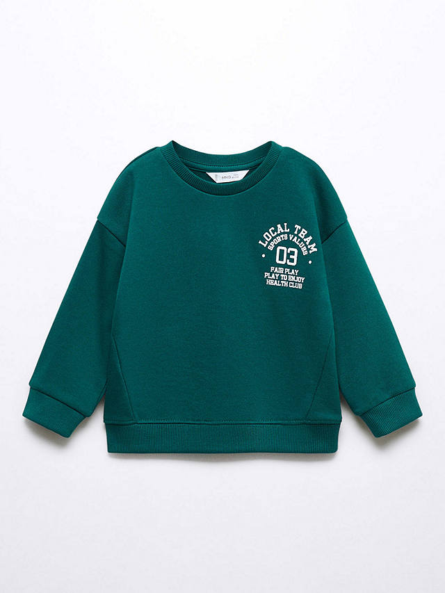 Mango Baby Team Print Sweatshirt, Dark Green