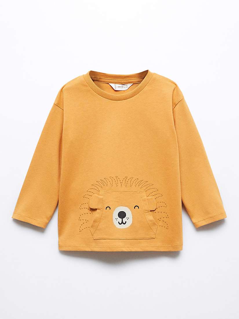 Buy Mango Baby Lion Print Long Sleeve T-Shirt, Medium Yellow Online at johnlewis.com