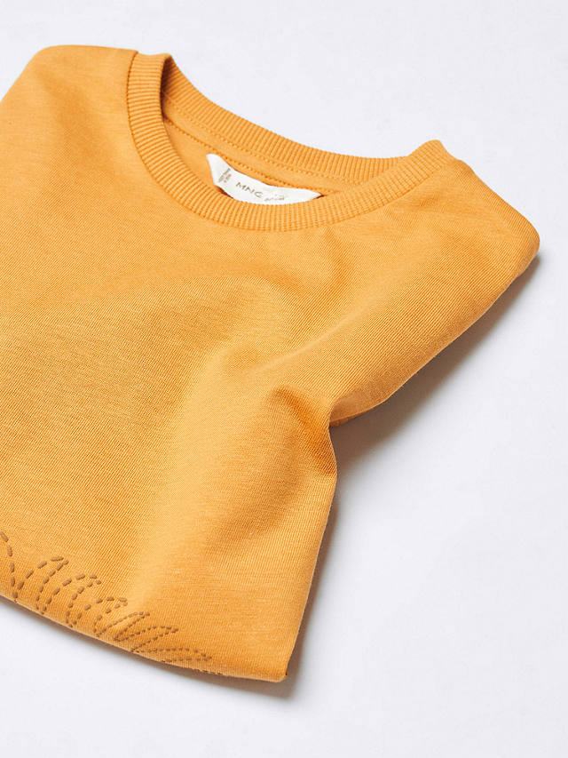 Mango Baby Lion Print Long Sleeve T-Shirt, Medium Yellow