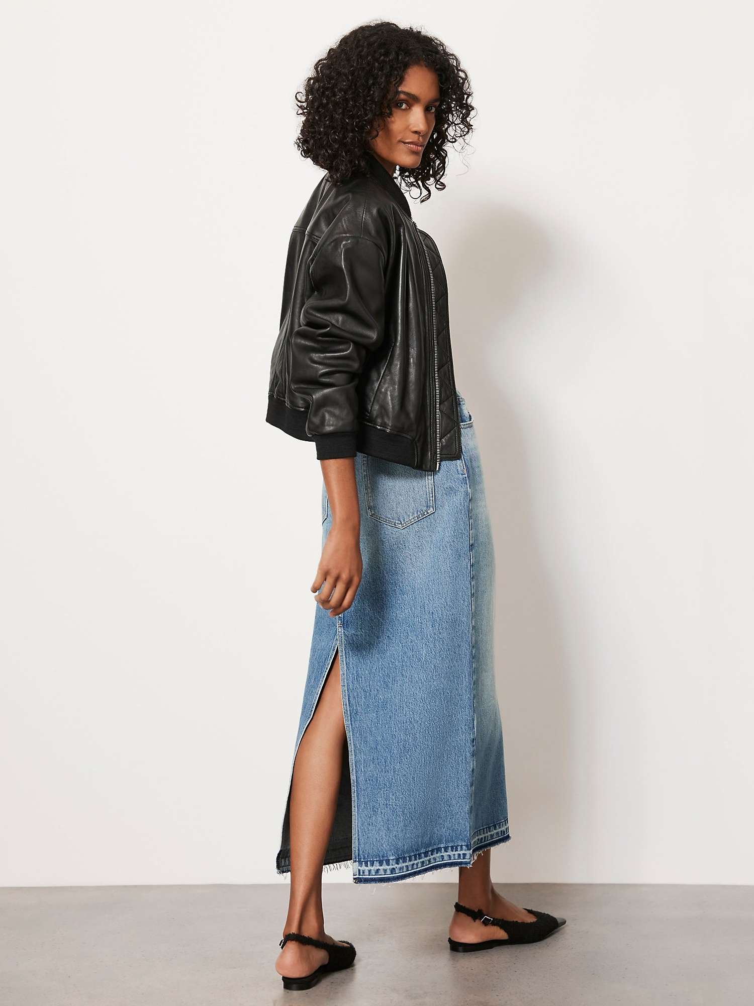 Mint Velvet Denim Maxi Skirt, Light Blue at John Lewis & Partners