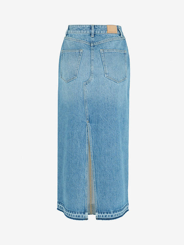Mint Velvet Denim Maxi Skirt, Light Blue