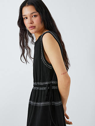 AND/OR Stella Embroidered Jersey Dress, Black