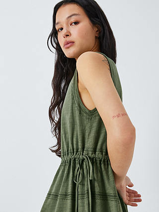 AND/OR Stella Embroidered Jersey Dress, Khaki