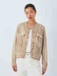 AND/OR Nadia Linen Blend Bomber Jacket, Stone