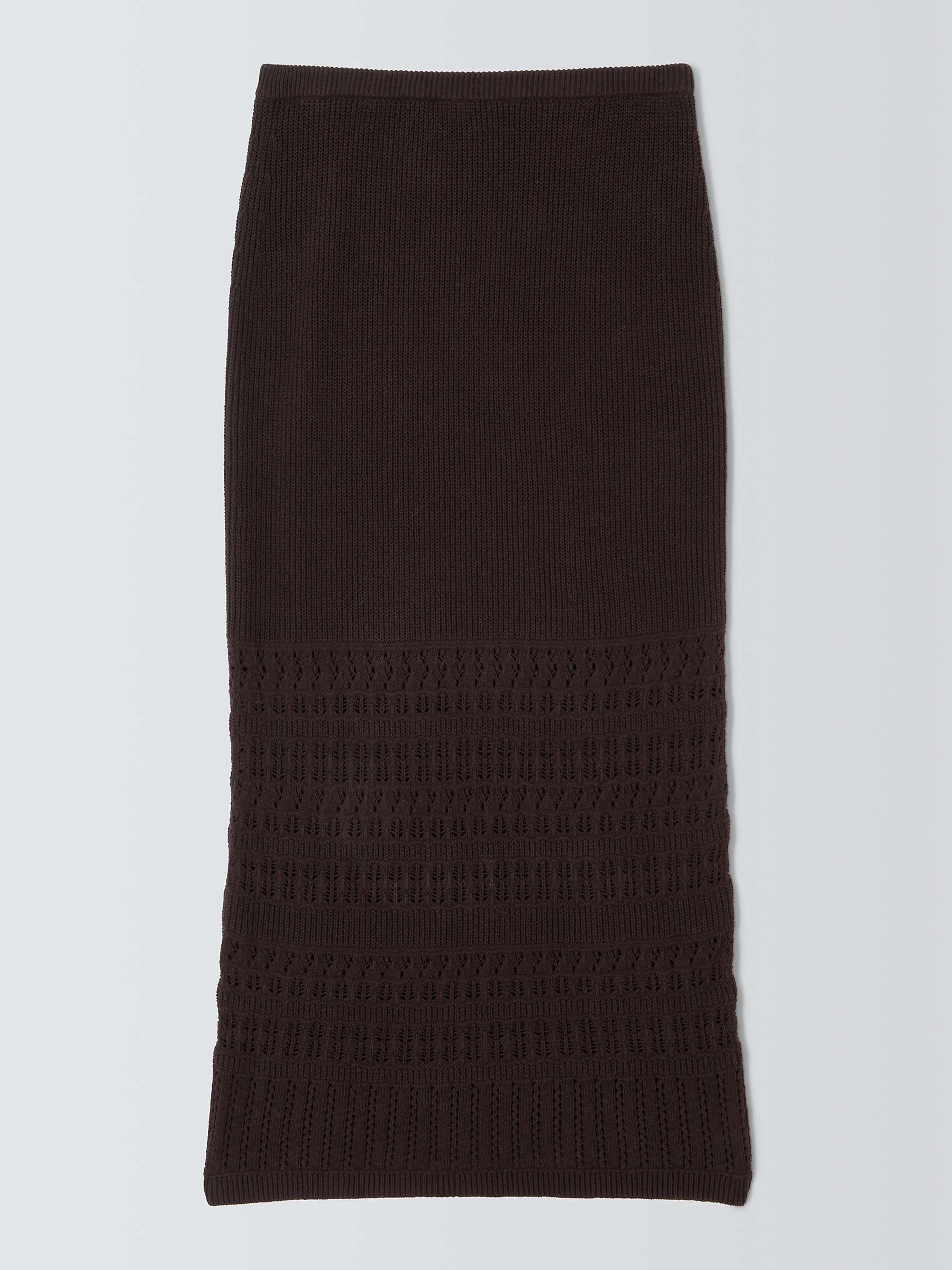 Buy AND/OR Aria Knitted Maxi Skirt, Dark Chocolate Online at johnlewis.com
