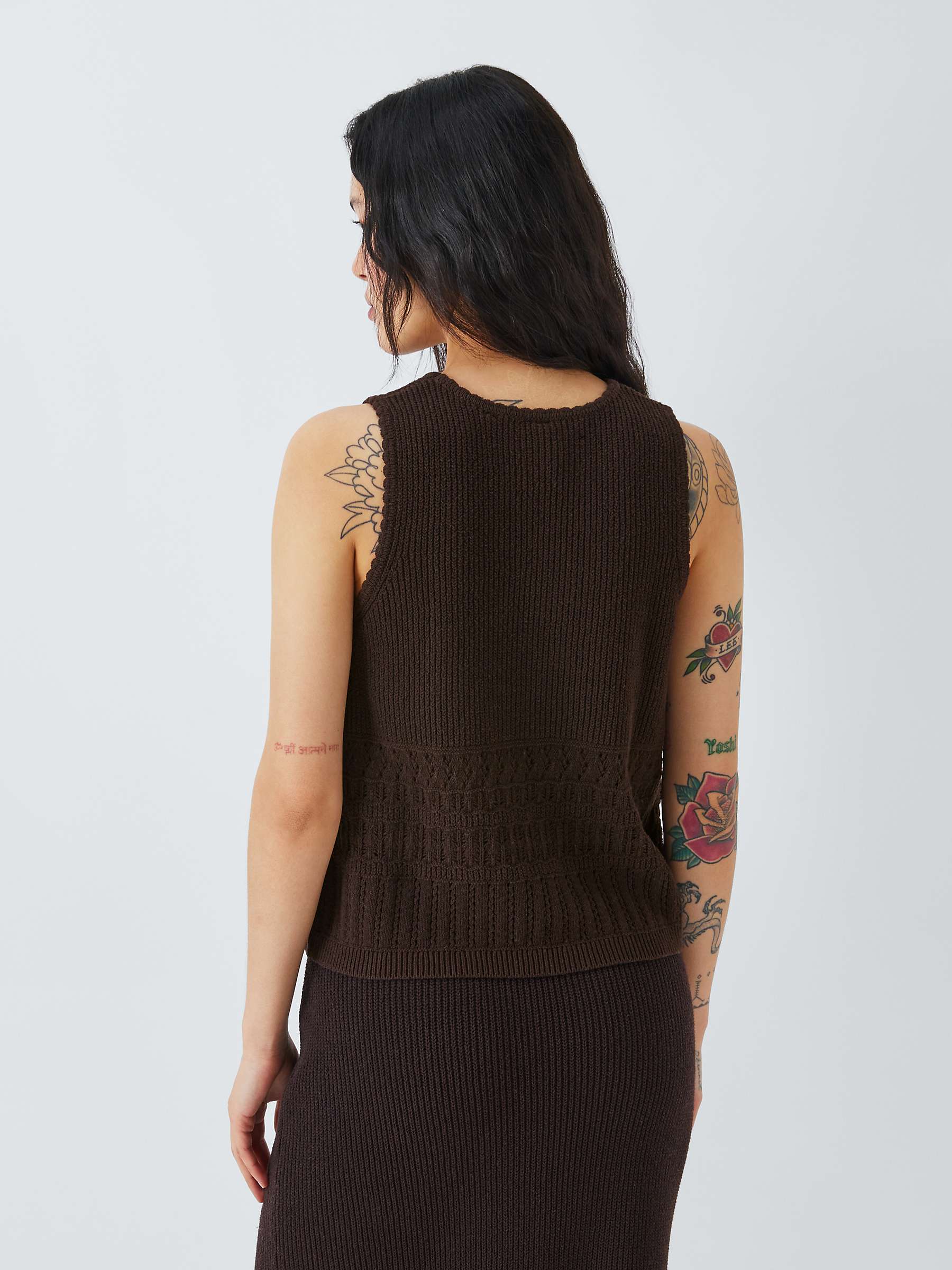 Buy AND/OR Lilly Knit Vest Top, Dark Chocolate Online at johnlewis.com