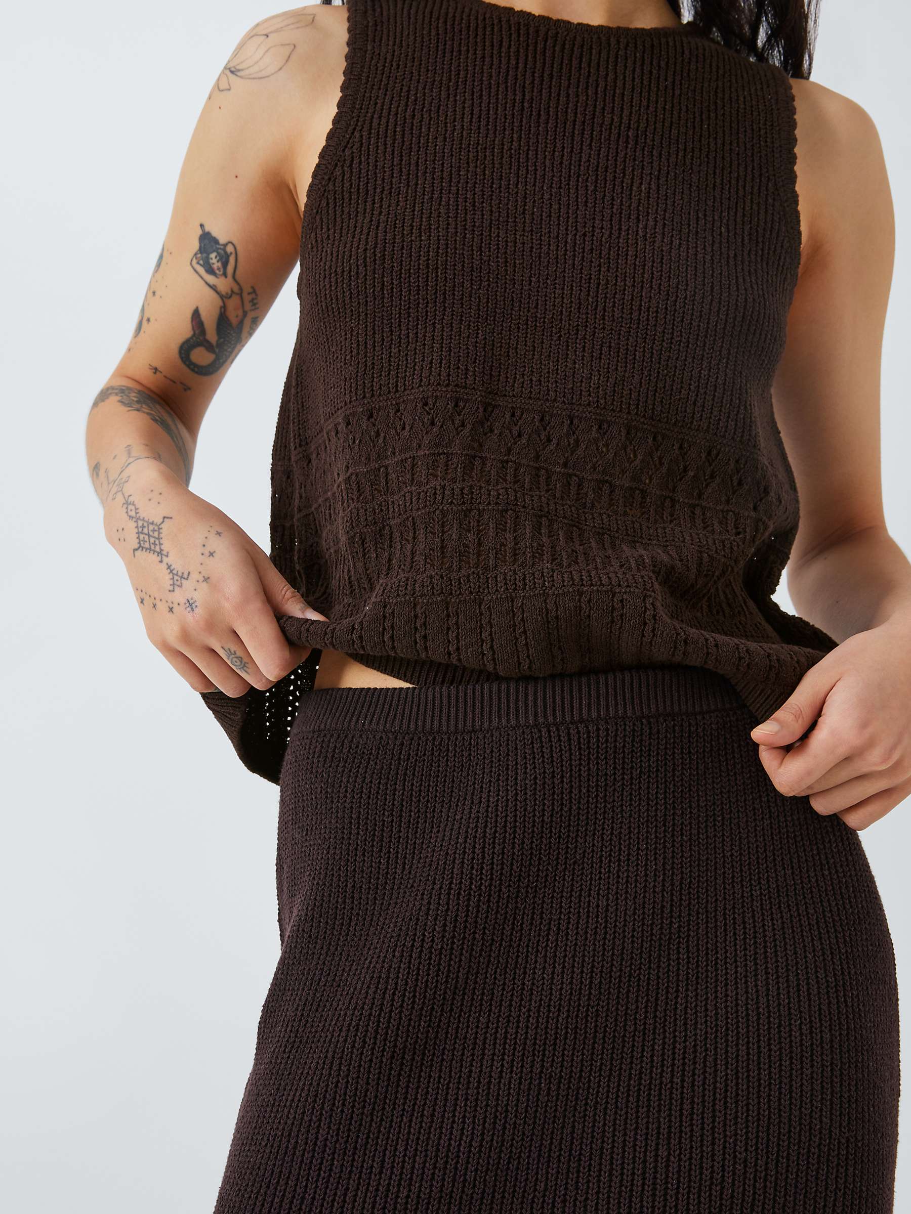 Buy AND/OR Lilly Knit Vest Top, Dark Chocolate Online at johnlewis.com